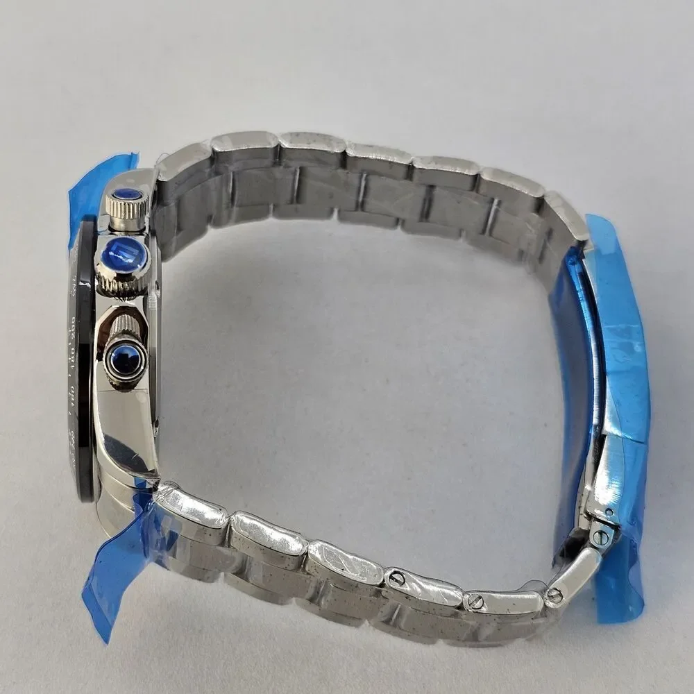 Pagani Design Men's Watch 40MM Black Dial‎ Black Bezel Gray Bracelet Band Date